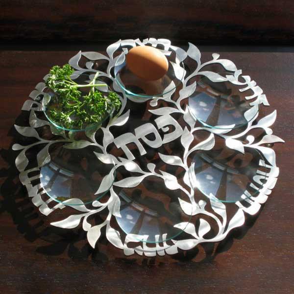 Melanie Dankowicz - Laser Cut Spring Seder Plate in Silver by Melanie Dankowicz - ModernTribe