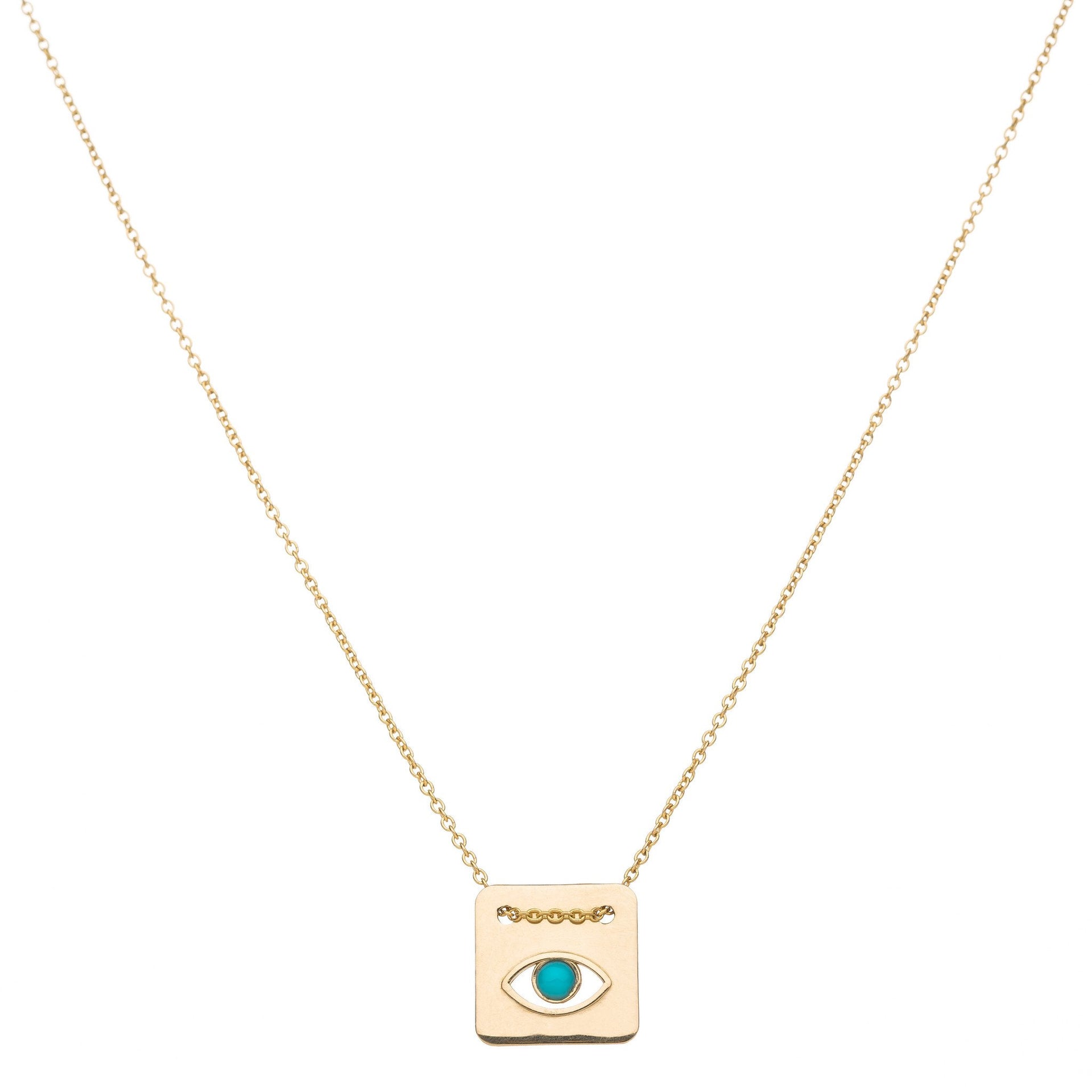 Alef Bet Necklaces Gold Eye Level Necklace