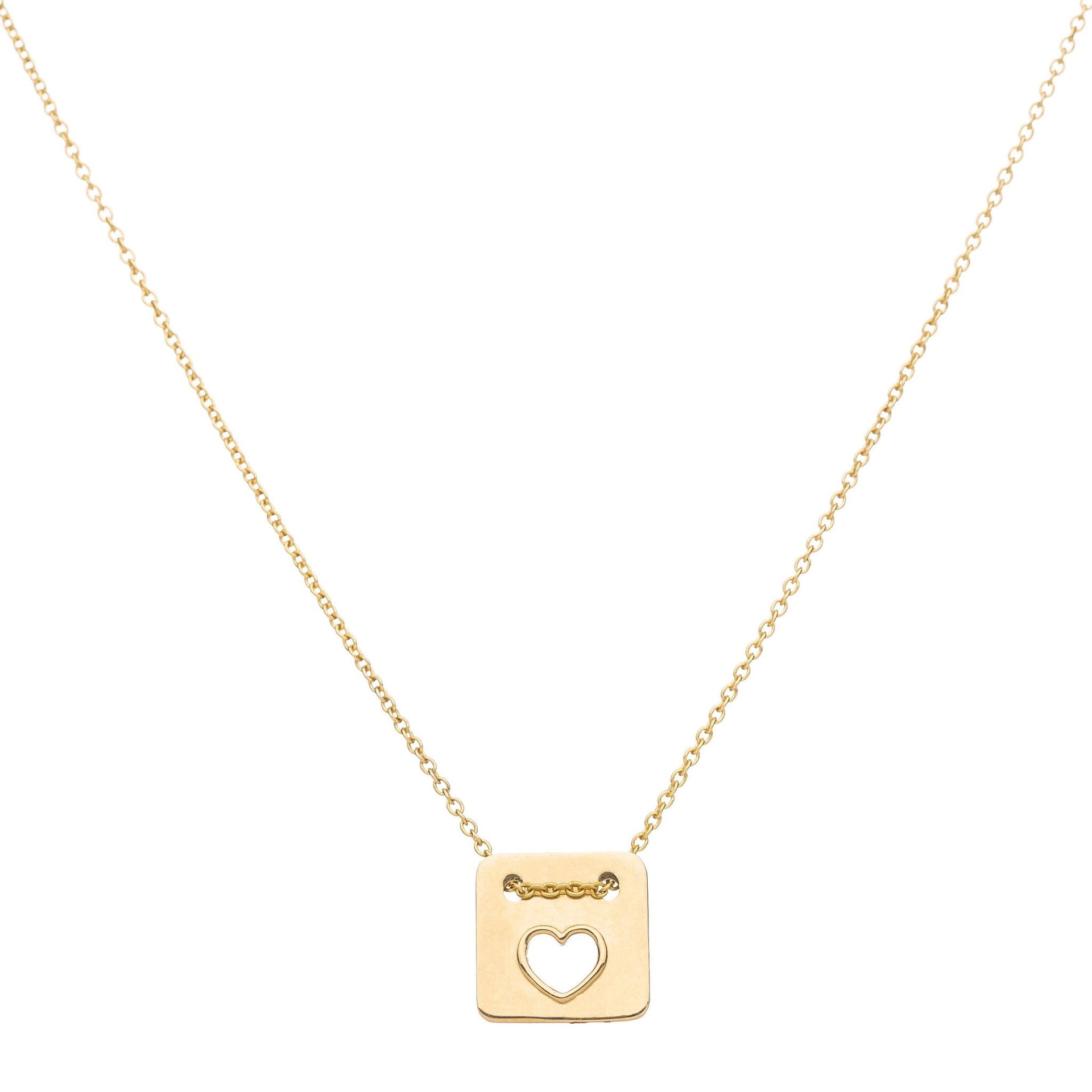 Alef Bet Necklaces 14k Gold Love Mark Necklace