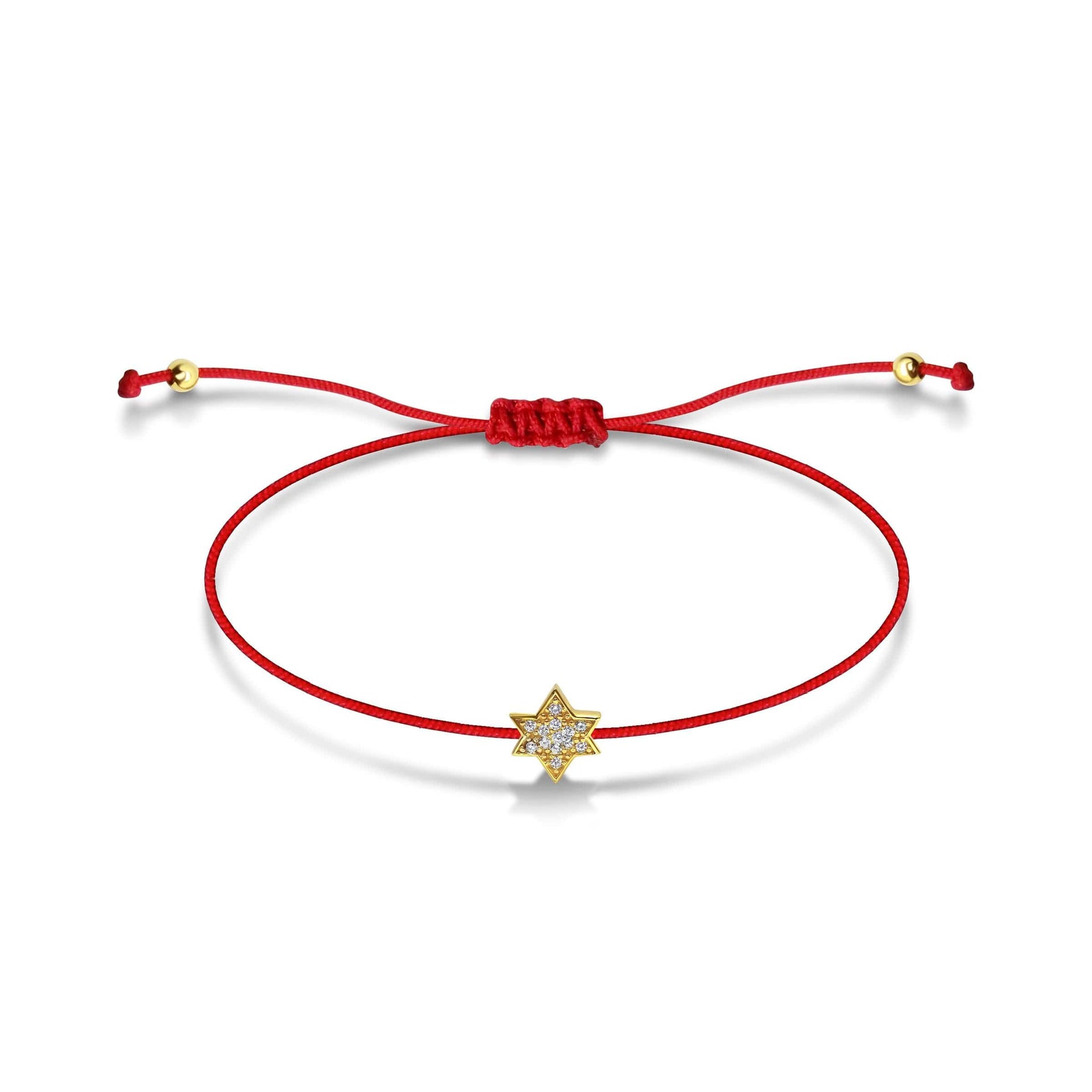 Red String Star of David Bracelet