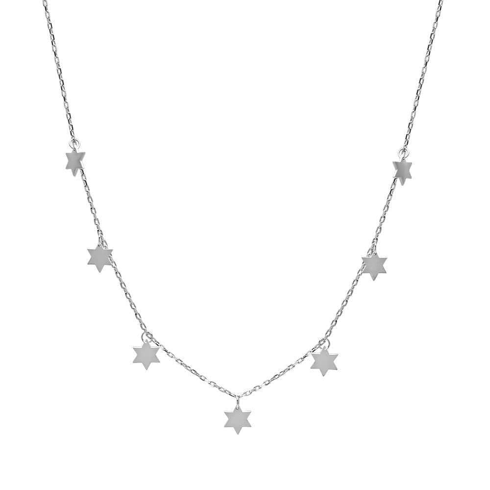 Alef Bet Necklaces Dangle Delightfully Star of David Necklace - Silver or Gold