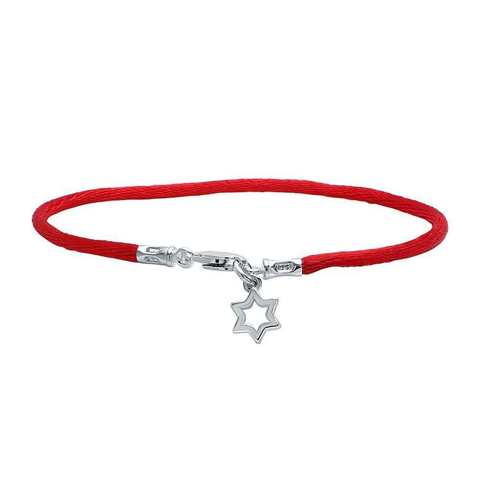 Alef Bet - Star of David Red Cord Bendel Bracelet - ModernTribe