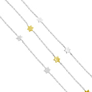 Alef Bet Bracelets Star of David Silver or Two Tone Bracelet