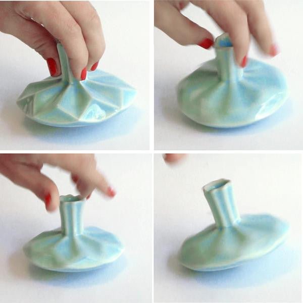 Studio Armadillo - Origami Dreidel Vase - Blue - ModernTribe