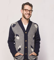 Geltfiend Sweaters Dreidelstripe Men's Hanukkah Cardigan Sweater
