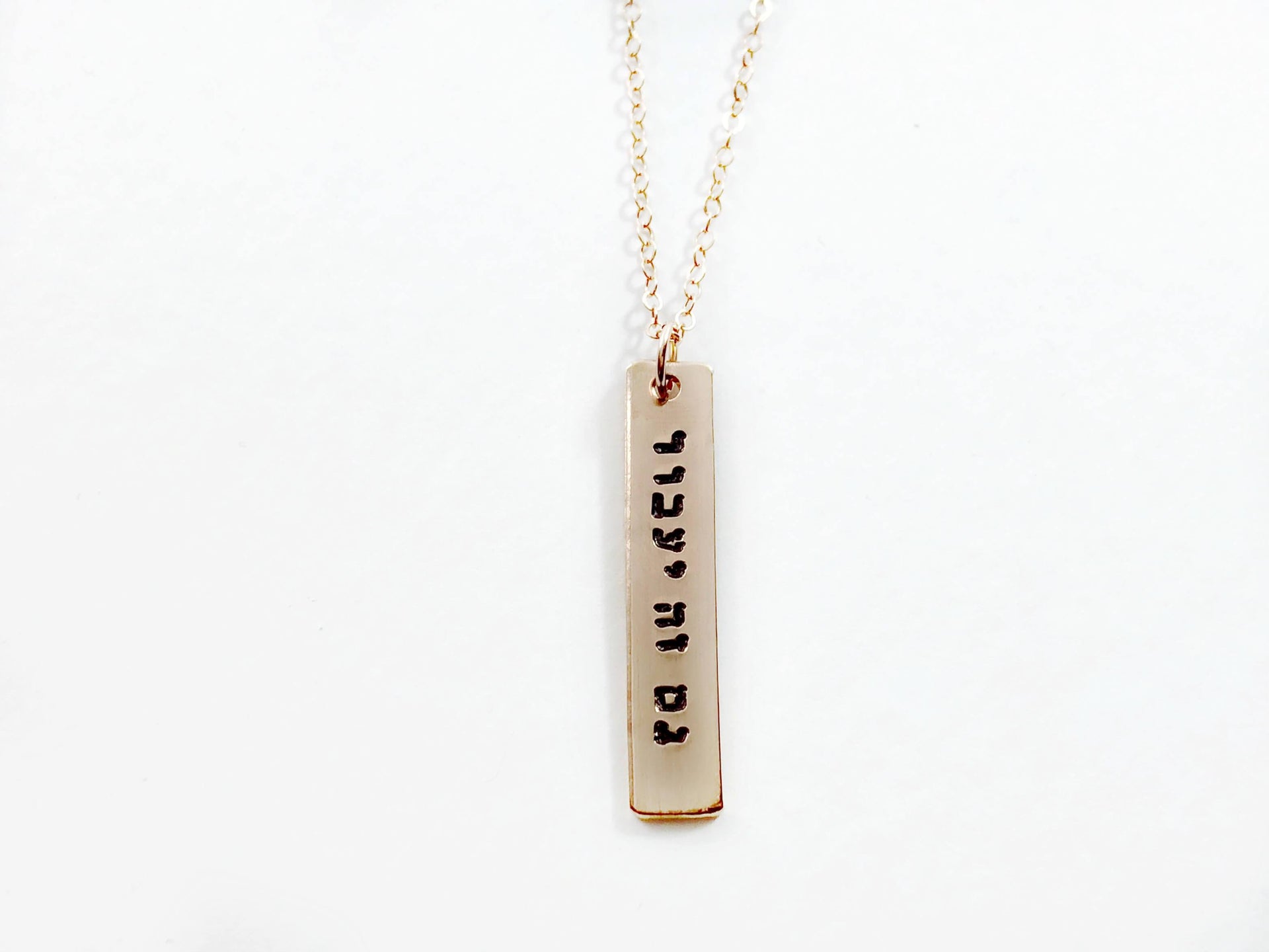 Everything Beautiful Necklaces This Too Shall Pass Vertical Bar Necklace - Gold, Rose Gold or Sterling Silver