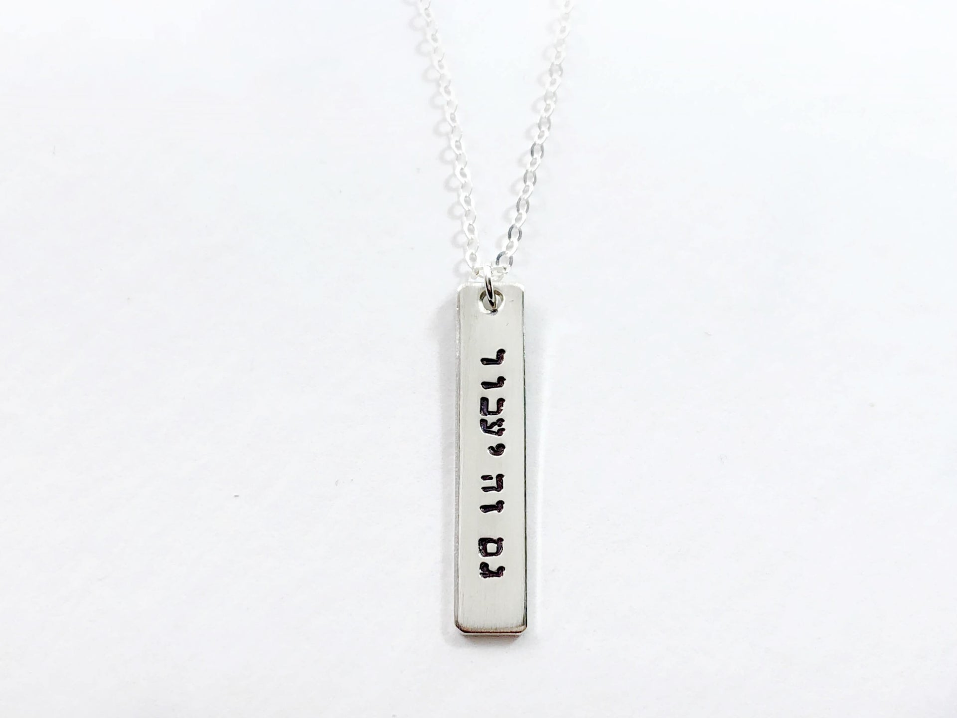Everything Beautiful Necklaces Sterling Silver This Too Shall Pass Vertical Bar Necklace - Sterling Silver