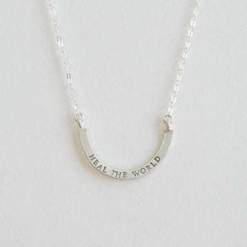 Emily Rosenfeld Necklaces Silver Tikkun Olam Cup Half Full Necklace by Emily Rosenfeld