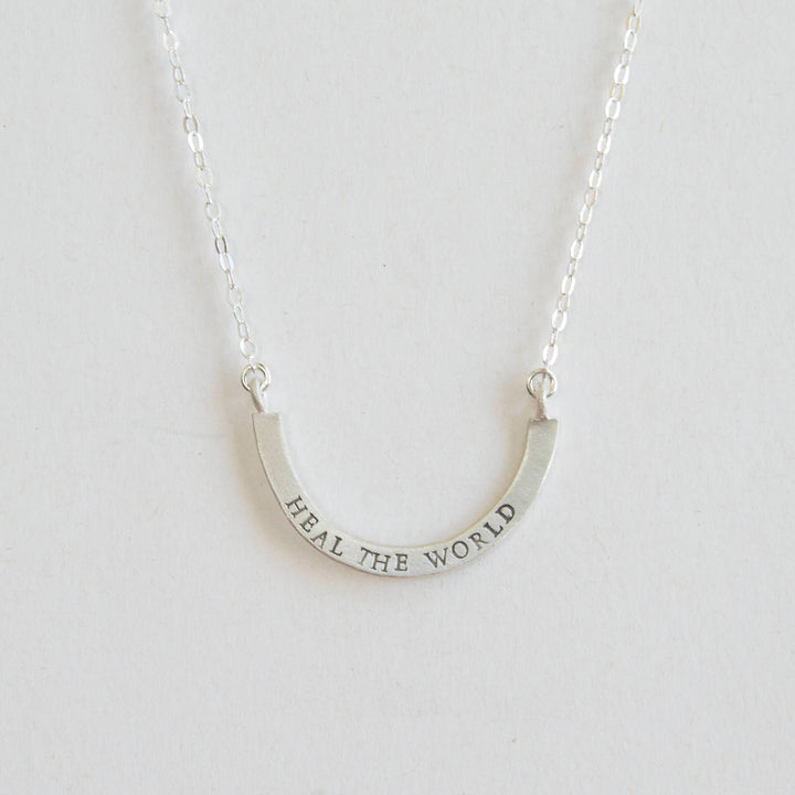 Emily Rosenfeld Necklaces Silver Tikkun Olam Cup Half Full Necklace by Emily Rosenfeld