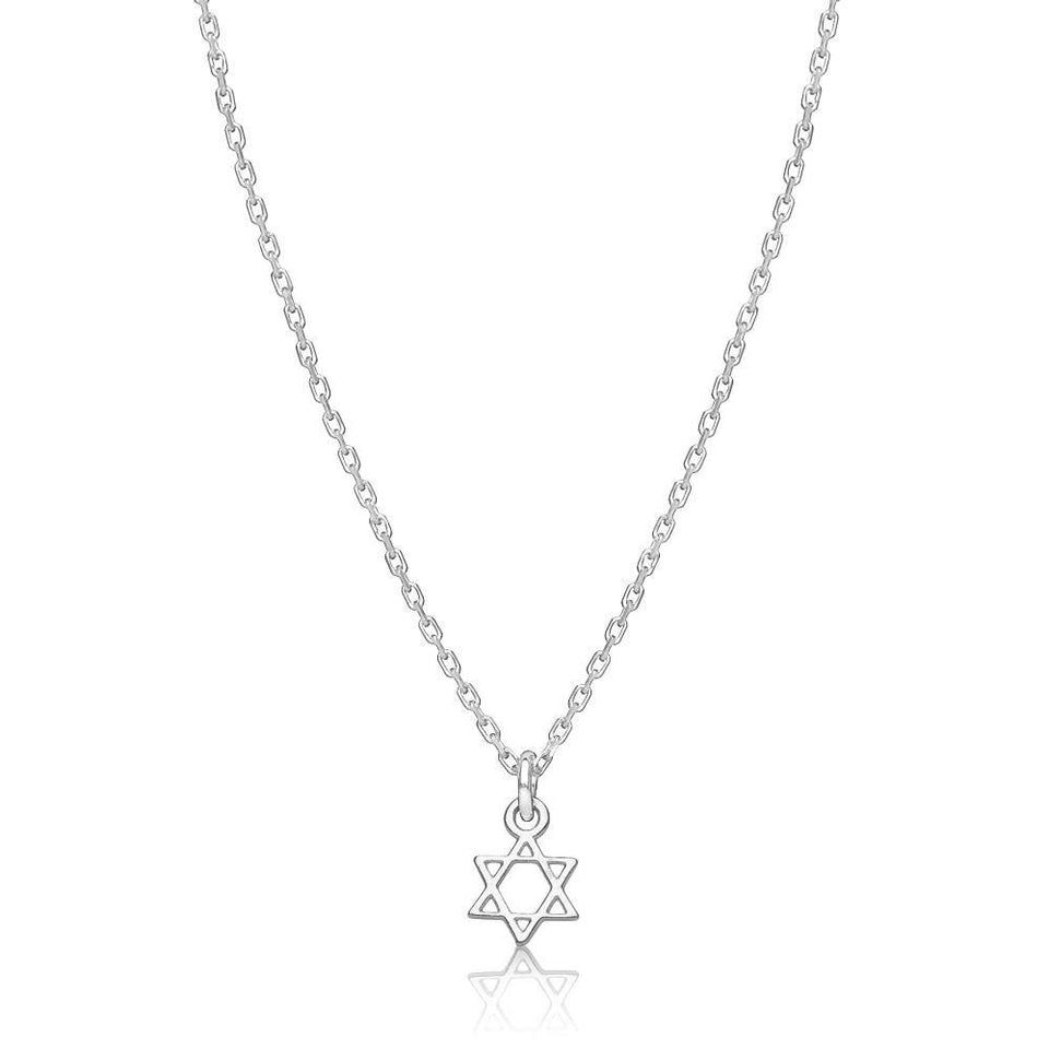 Alef Bet - Tiny Jewish Star of David Necklace - Sterling Silver or Gold - ModernTribe