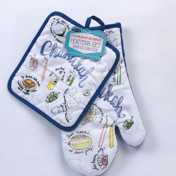 Rite Lite - Hanukkah Musings Oven Mitt and Pot Holder - ModernTribe