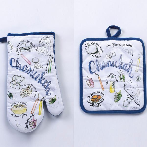 Rite Lite - Hanukkah Musings Oven Mitt and Pot Holder - ModernTribe