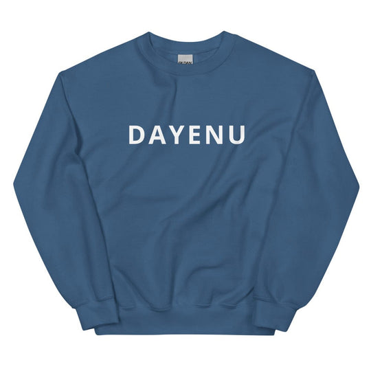 Indigo Blue Dayenu Unisex Sweatshirt - Size Small