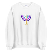 ModernTribe Sweatshirts White / S Unisex Colorful Menorah Sweatshirt