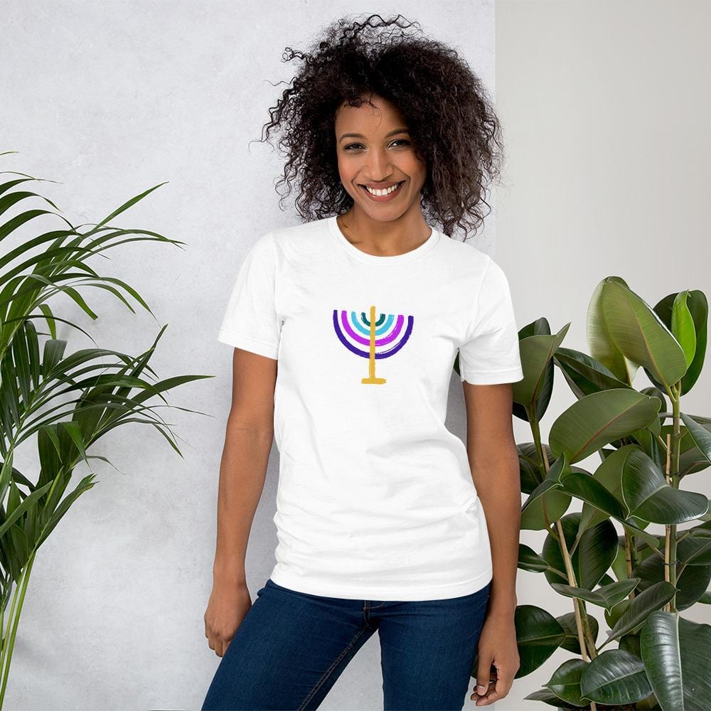 ModernTribe T-Shirts Colorful Menorah Unisex T-Shirt