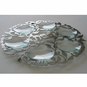 Melanie Dankowicz Seder Plate Default Laser Cut Spring Seder Plate in Silver by Melanie Dankowicz