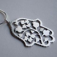 Melanie Dankowicz - Sterling Silver Pomegranate Hamsa Pendant Necklace by Melanie Dankowicz - ModernTribe