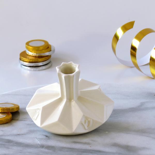 Studio Armadillo - Origami Dreidel Vase - White - ModernTribe