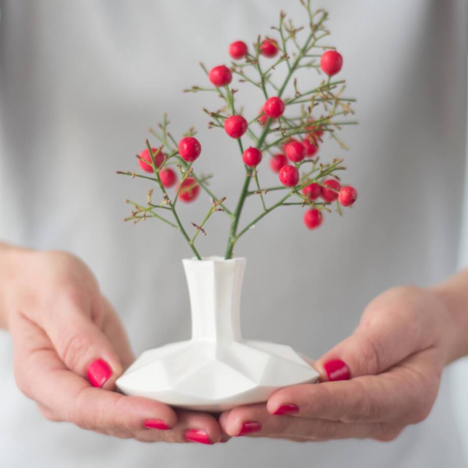 Studio Armadillo - Origami Dreidel Vase - White - ModernTribe