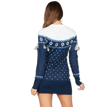 Fringe Hanukkah Sweater Dress by Tipsy Elves - (Sizes XS - 5XL) Fringe Hanukkah Sweater Dress by Tipsy Elves - (Sizes XS - 5XL)