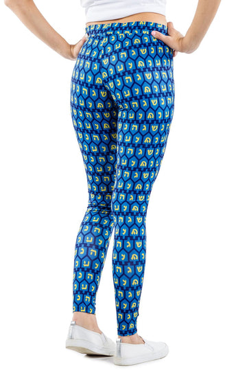 Tipsy Elves Leggings Women's Dreidel Leggings by Tipsy Elves