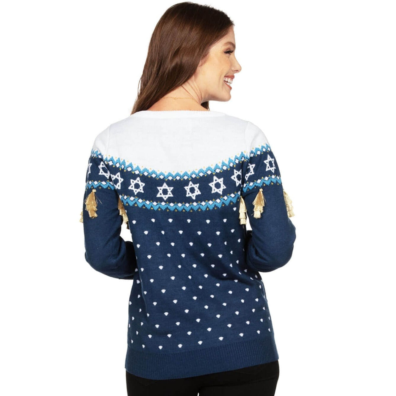 Tipsy Elves - Women's Happy Hanukkah Tassel Sweater by Tipsy Elves (Sizes XS - 5XL) - ModernTribe