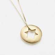 Bareket Jewelry Necklaces 14k Gold 24k Matte Gold Open Star of David Necklace