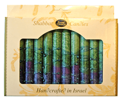 Sunrise Green Shabbat Candles | Set of 12