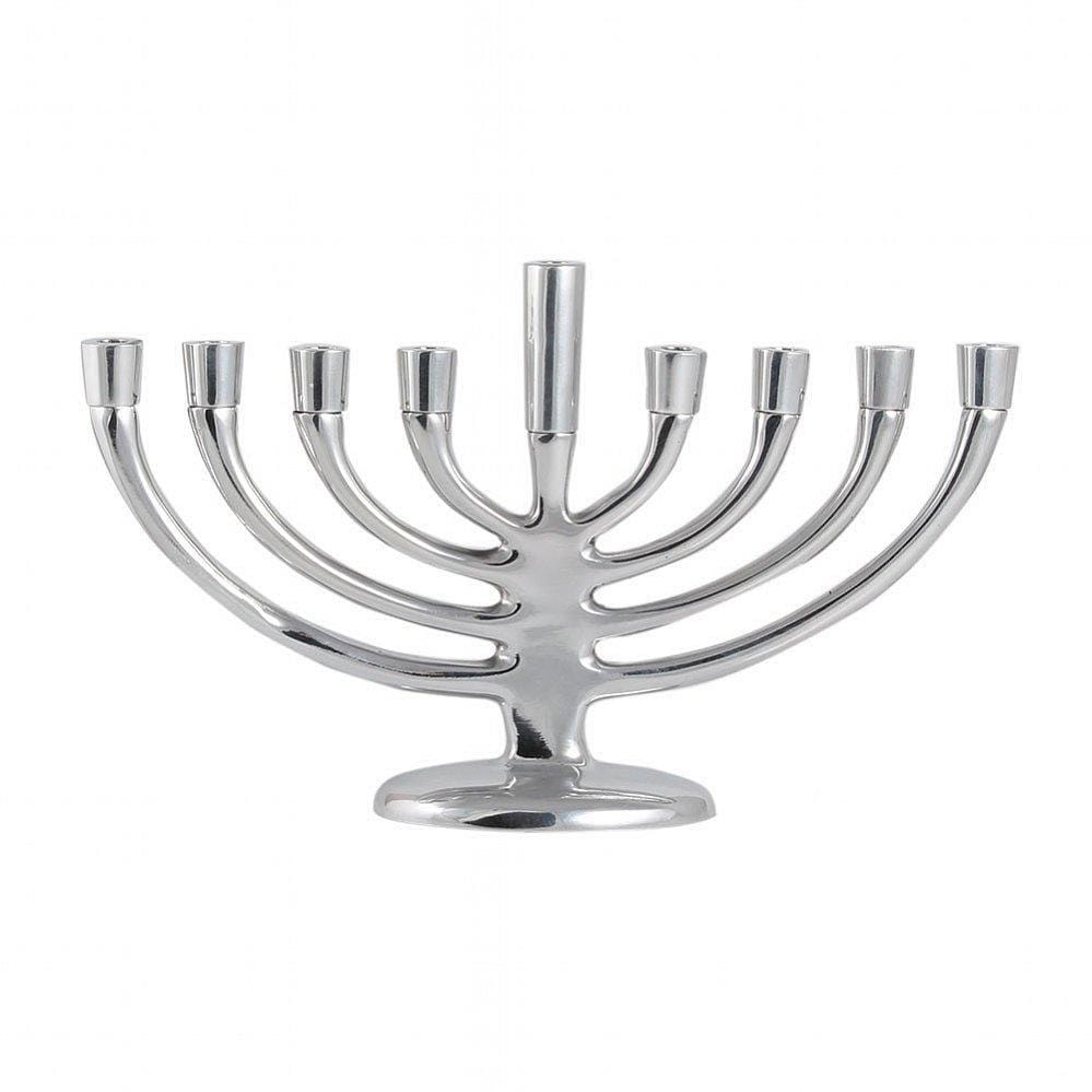 Aviv Judaica - Smooth Silver Menorah - ModernTribe